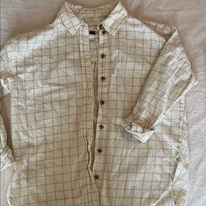 Universal Thread Cream Checkered Oversized Shirt